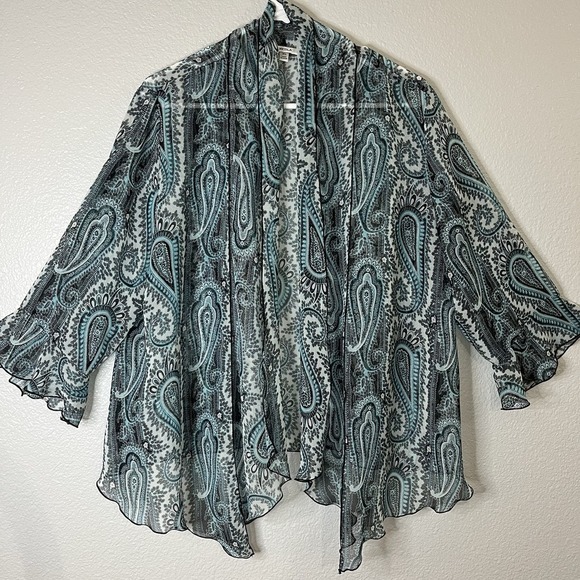 Nicola Sheer Retro Paisley Western Polyester Women's Top Blouse Size XL - Picture 1 of 6